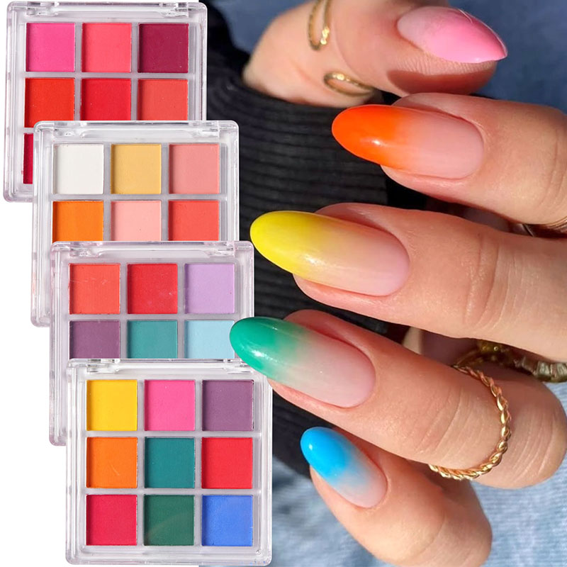Nail Art Ombre Glitter - 9 Warna Gradien Manikur Seni Kuku