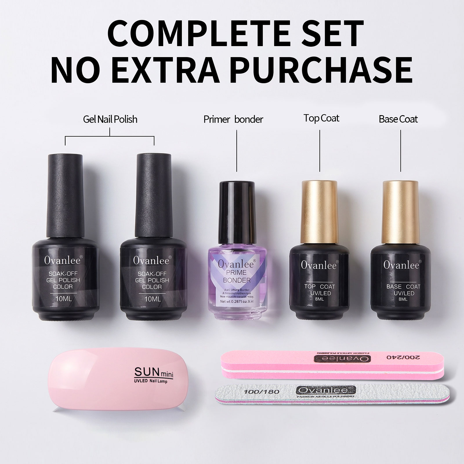 Gel Top Coat - Kit Cat Kuku Gel Dengan Lampu
