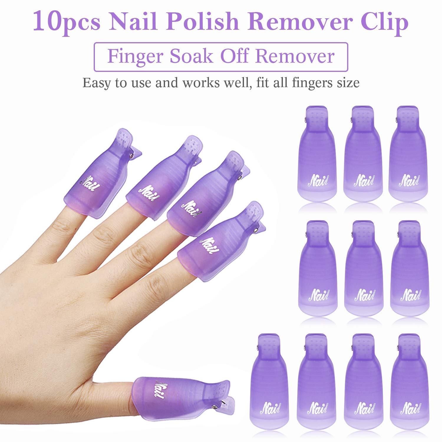 Nail Art Ideas - 10Pcs Penjepit Plastik untuk Melepas Kutek