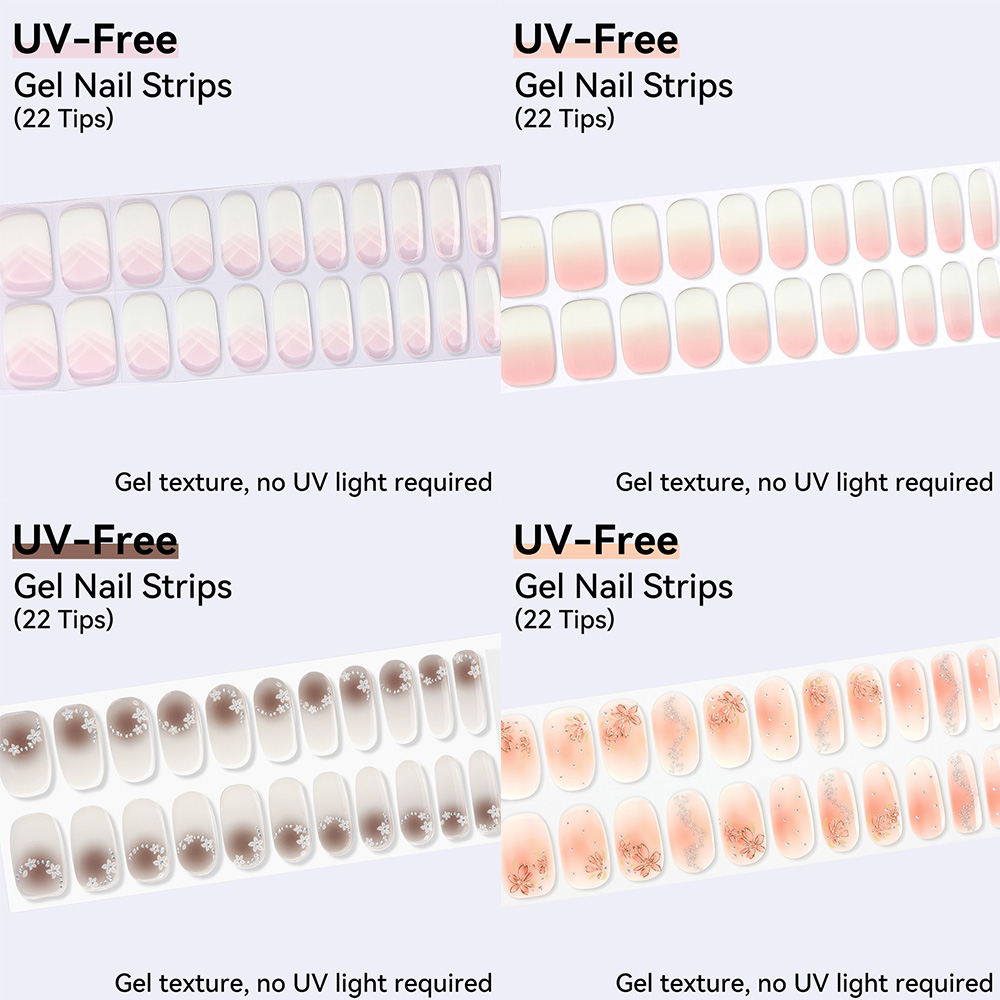 Nail Art Ombre Glitter - Stiker Kuku Gel UV FREE 22