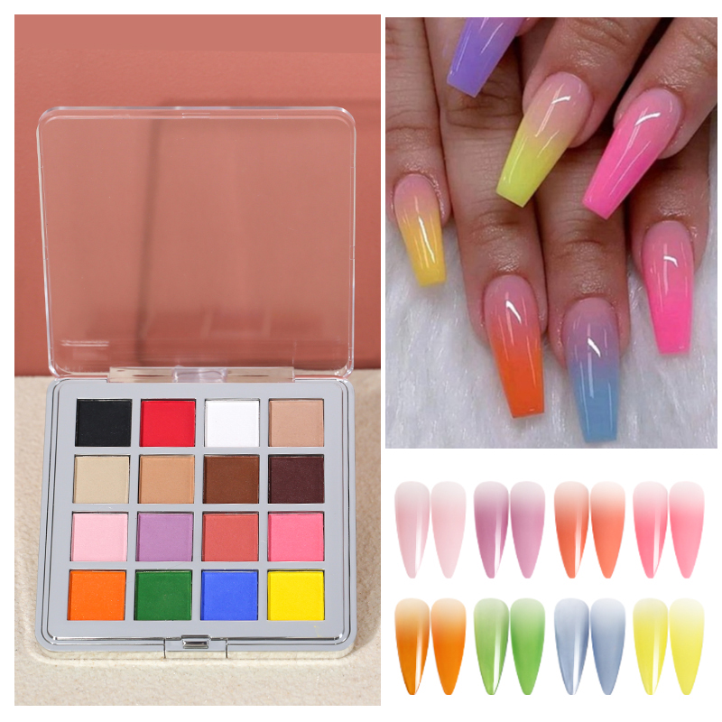 Nail Art Ombre Glitter - Mocmaki DIY Bubuk Kuku Gradien 12