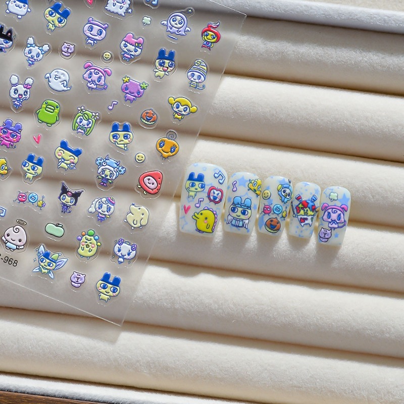 Nail Art Quirky - Stiker kuku 3D relief elektronik baru