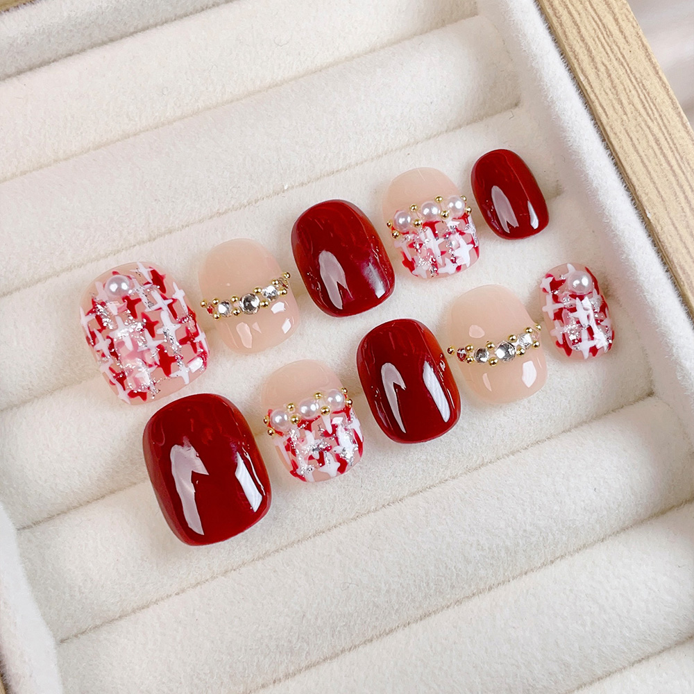 Nail Art Quirky - 10pcs Kuku Palsu Pendek Persegi Bulat