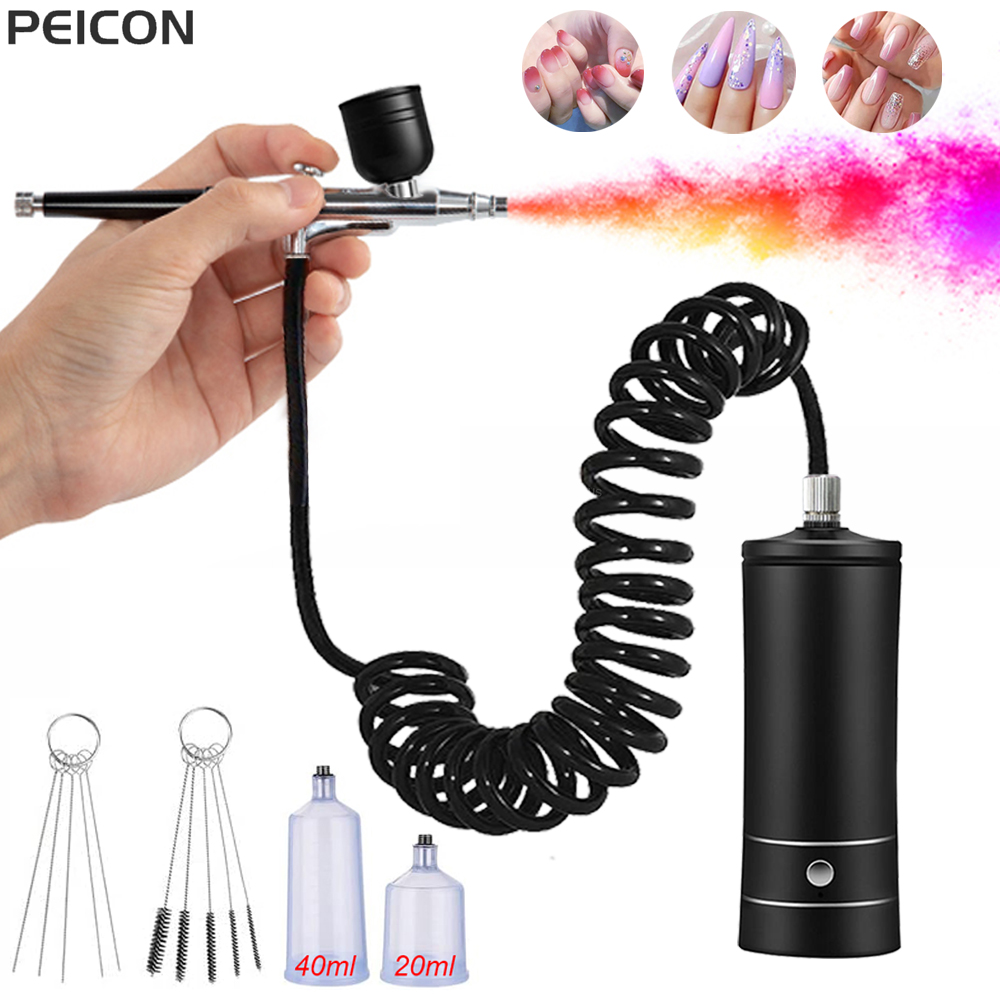 Nail Fan Brush - Airbrush kuku, kompresor sikat udara portabel