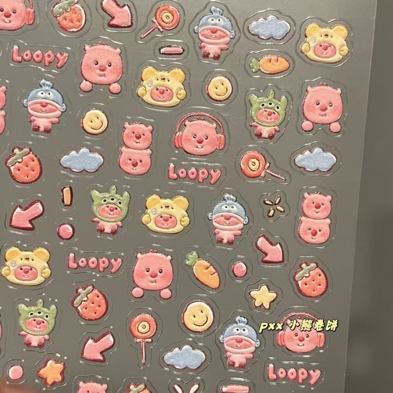 Stiker timbul 3D berbentuk loo - Nail Art Quirky ulasan dan harga