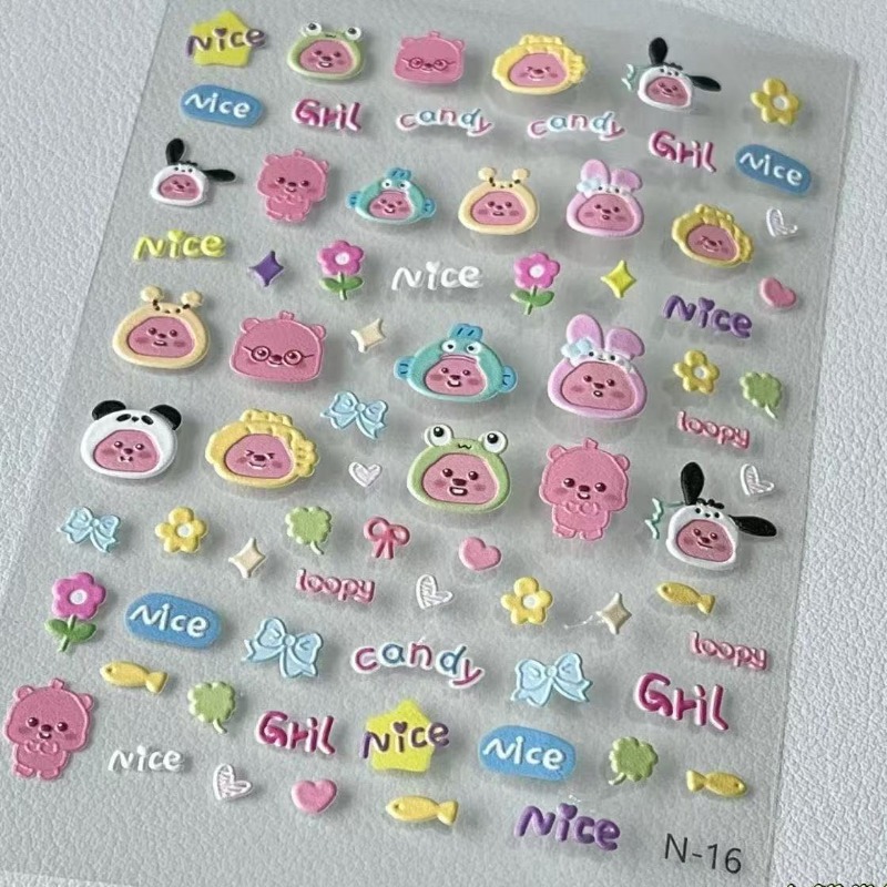 Stiker timbul 3D berbentuk loo - Nail Art Quirky ulasan dan harga