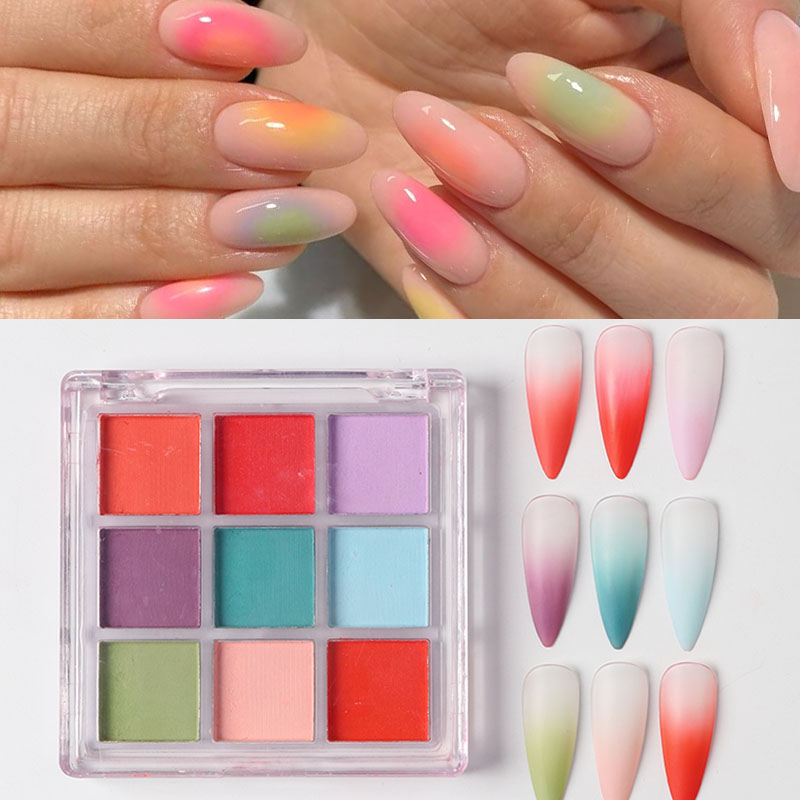 9 Warna Gradien Manikur Seni K - Nail Art Ombre Glitter ulasan dan harga