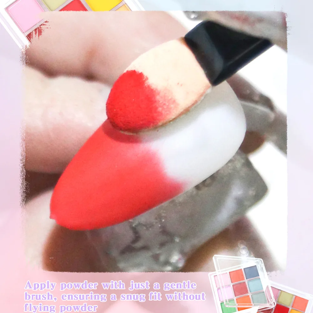 Palet Pigmen Kuku 9 Warna Set  - Nail Art Ombre Glitter ulasan dan harga