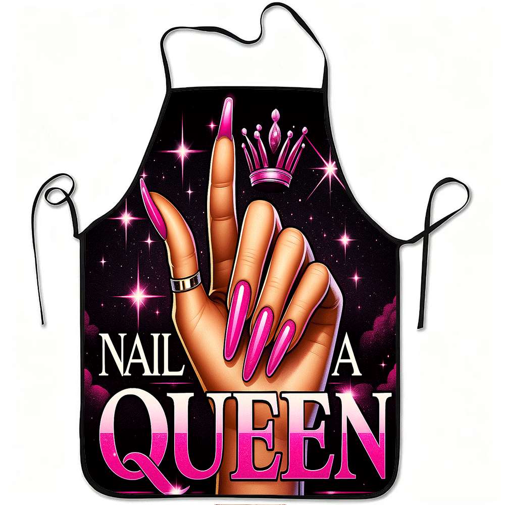 1 Apron Bertema Seni Kuku yang - Nail Art Queen ulasan dan harga
