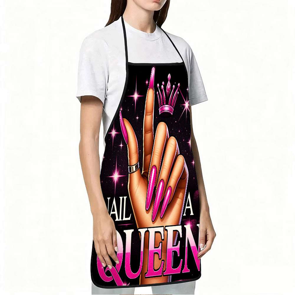 1 Apron Bertema Seni Kuku yang - Nail Art Queen ulasan dan harga