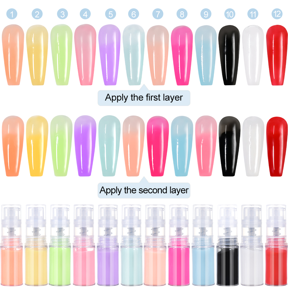 10g/botol seni kuku Ombre semp - Nail Art Ombre Glitter ulasan dan harga