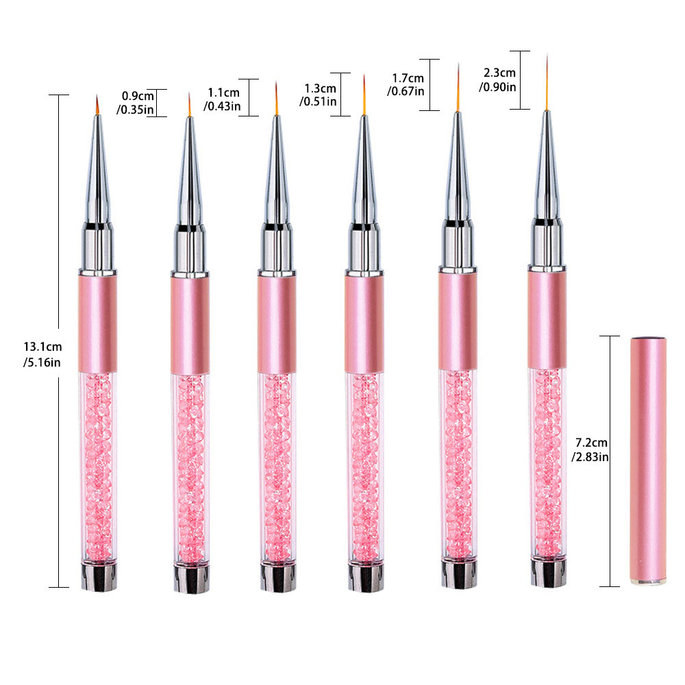 6pcs/Set Pena Lukis Garis Kuku - Nail Fan Brush ulasan dan harga