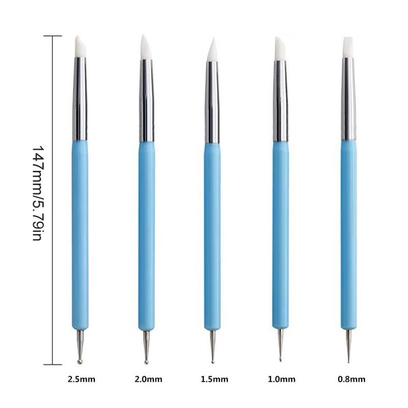 1/10/15Pcs Pena Seni Kuku Sili - Nail Art Dotting Tool ulasan dan harga