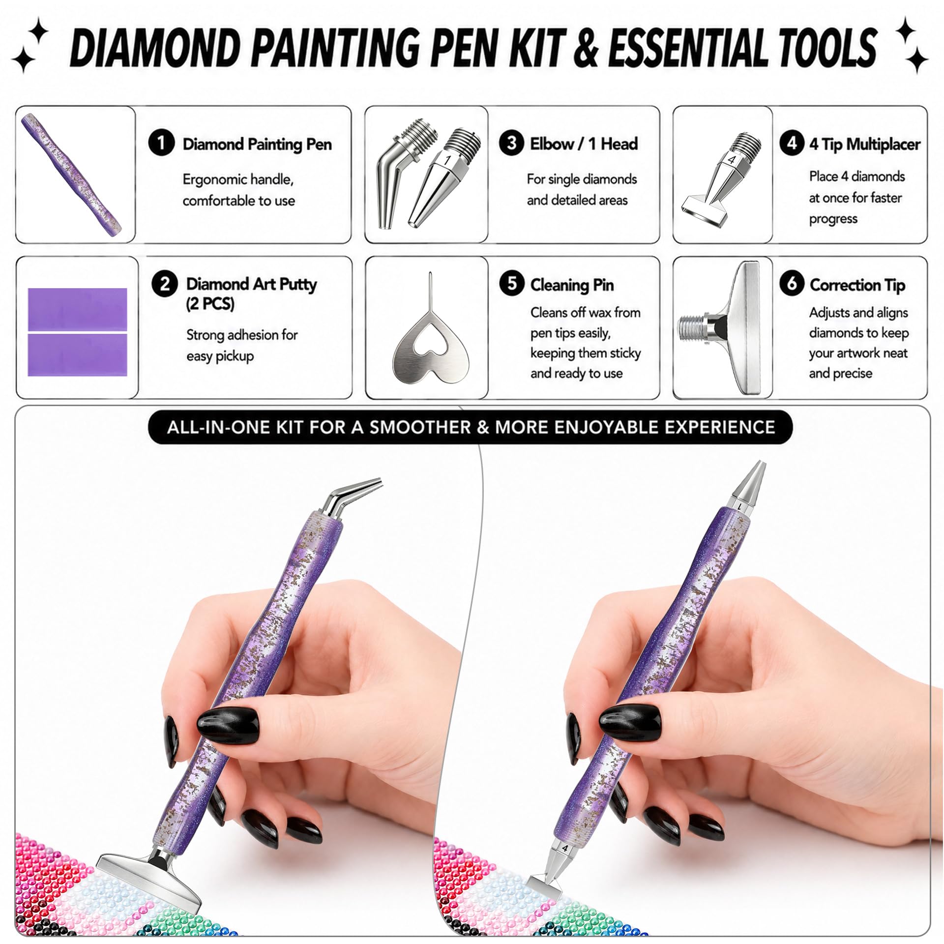 Pena seni lukis berlian, denga - Nail Art Dotting Tool ulasan dan harga