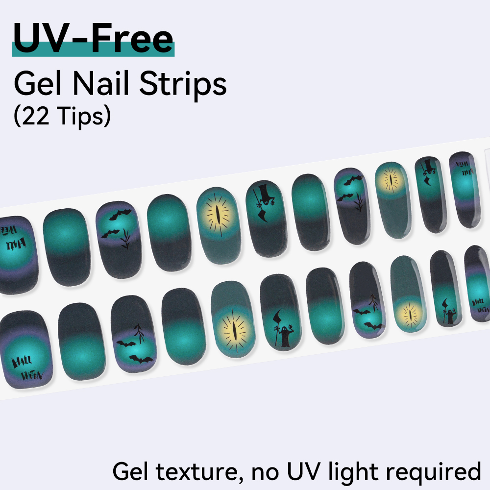 Stiker Kuku Gel UV FREE 22 Tip - Nail Art Ombre Glitter ulasan dan harga