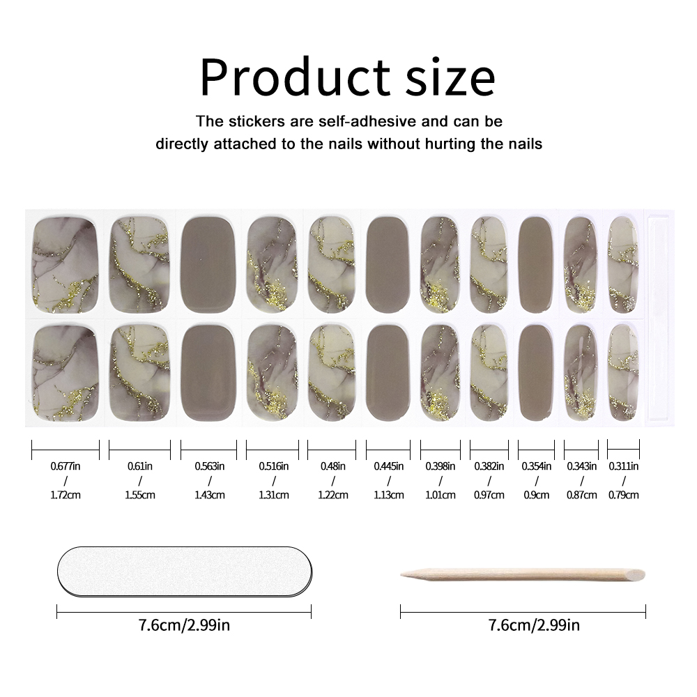 Stiker Kuku Gel UV FREE 22 Tip - Nail Art Ombre Glitter ulasan dan harga