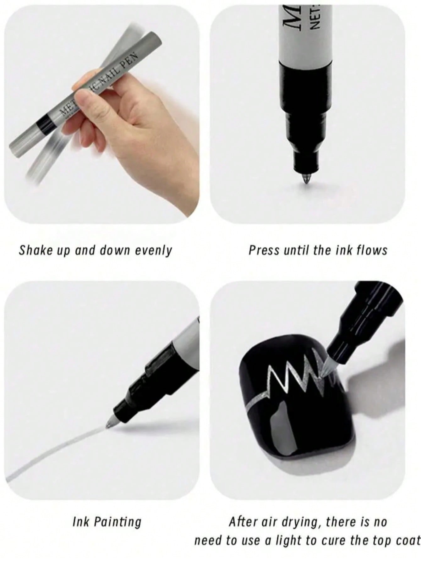 Pena Nail Art 0.8mm 1PC, Putih - Nail Art Dotting Tool ulasan dan harga
