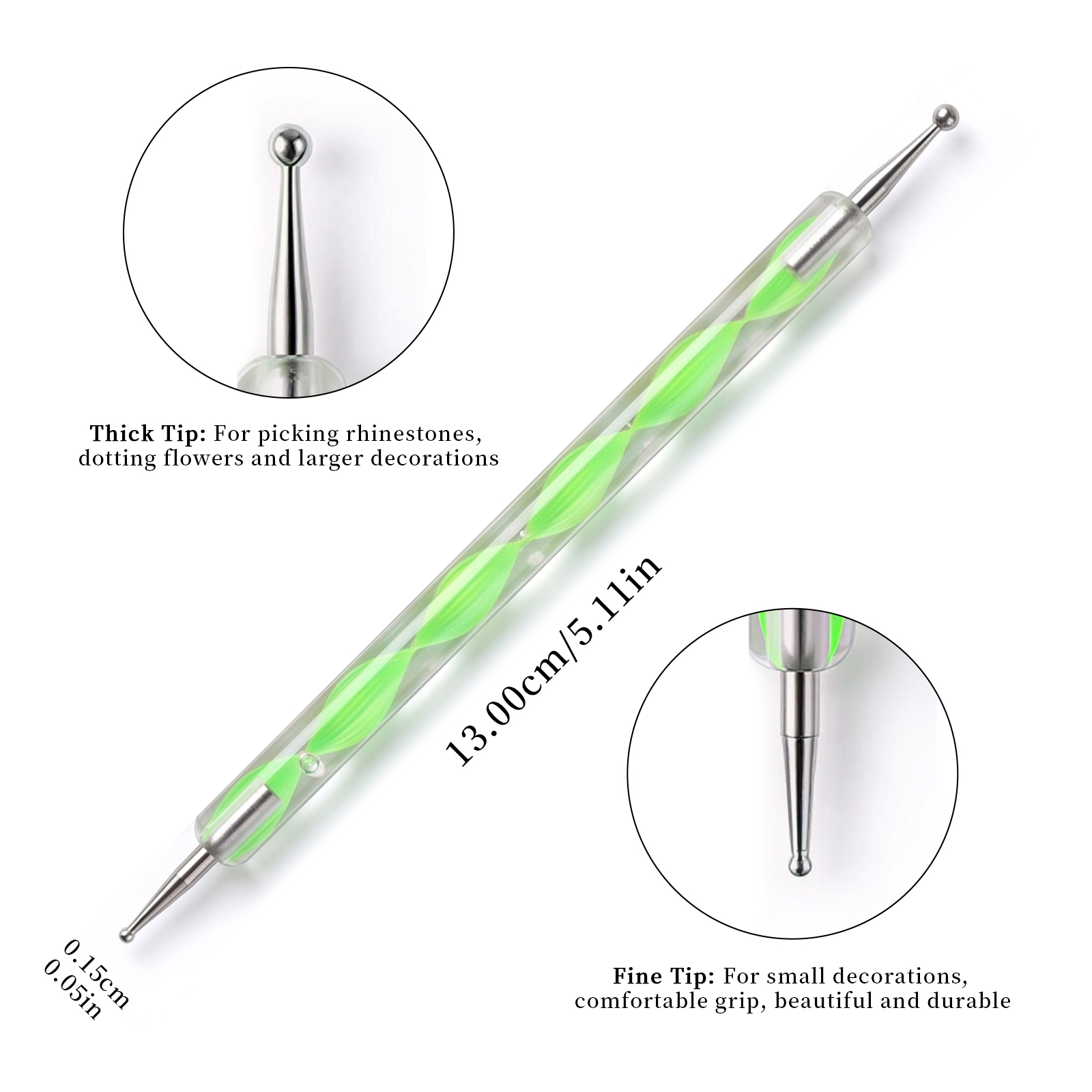 5Pcs Set Pena Dotting Kuku Dua - Nail Art Dotting Tool ulasan dan harga