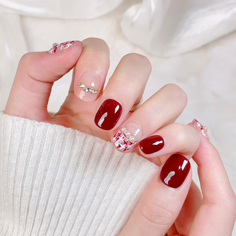 10pcs Kuku Palsu Pendek Perseg - Nail Art Quirky ulasan dan harga