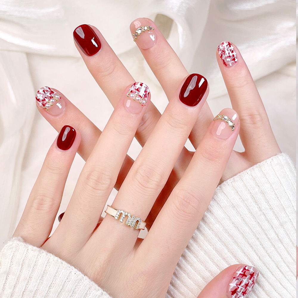 10pcs Kuku Palsu Pendek Perseg - Nail Art Quirky ulasan dan harga