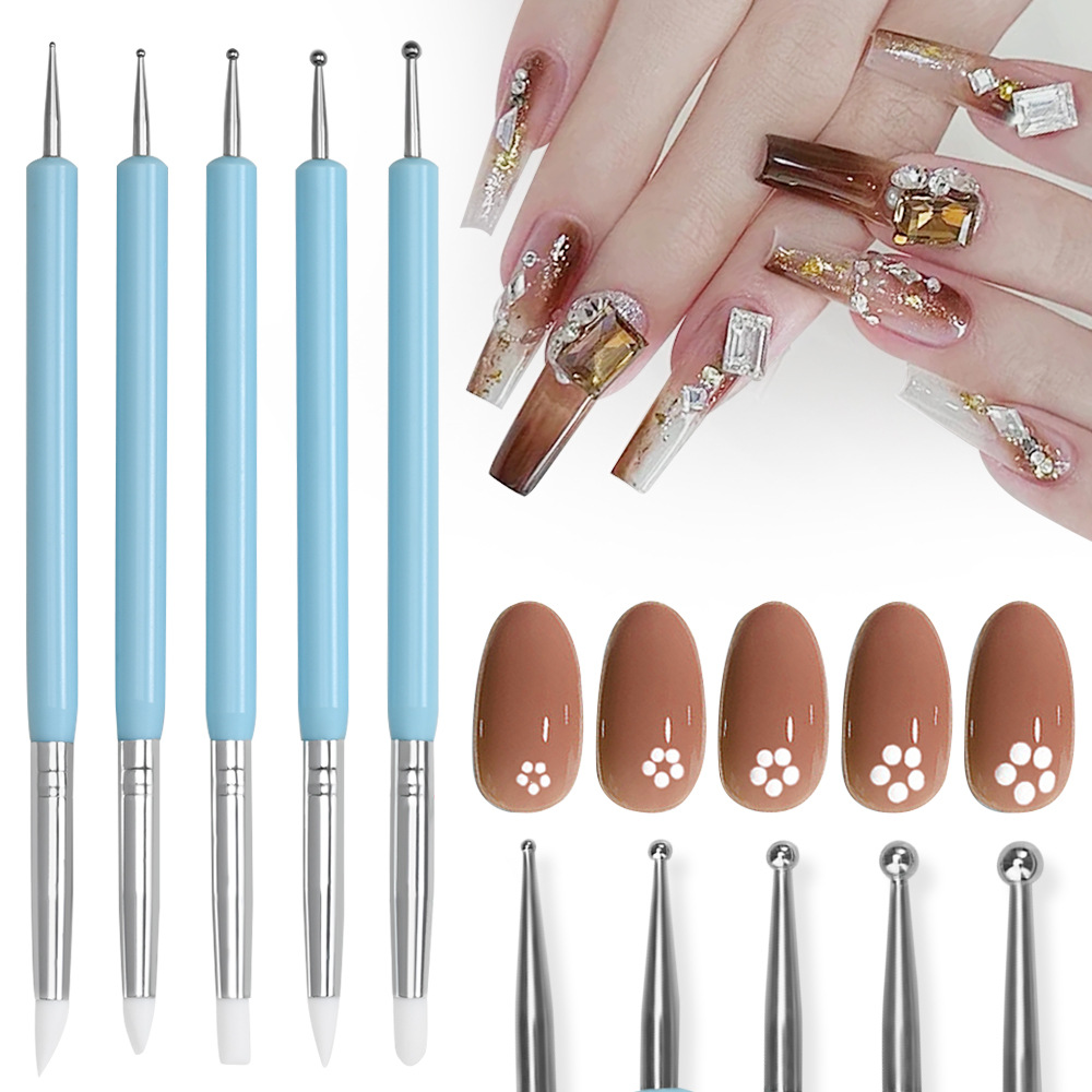 1/3/5/6/pcs/set Kuas Seni Kuku - Nail Art Dotting Tool ulasan dan harga
