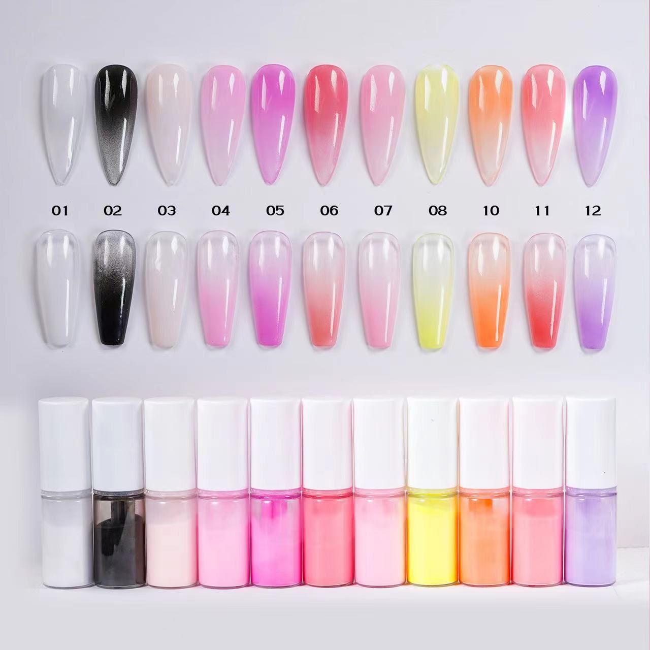 Pastel Neon Gradient Powder Na - Nail Art Ombre Glitter ulasan dan harga